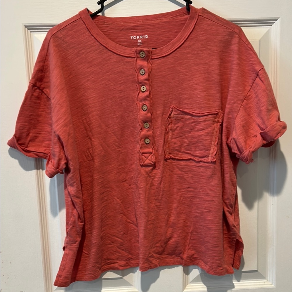 Torrid Coral Button detail T-Shirt